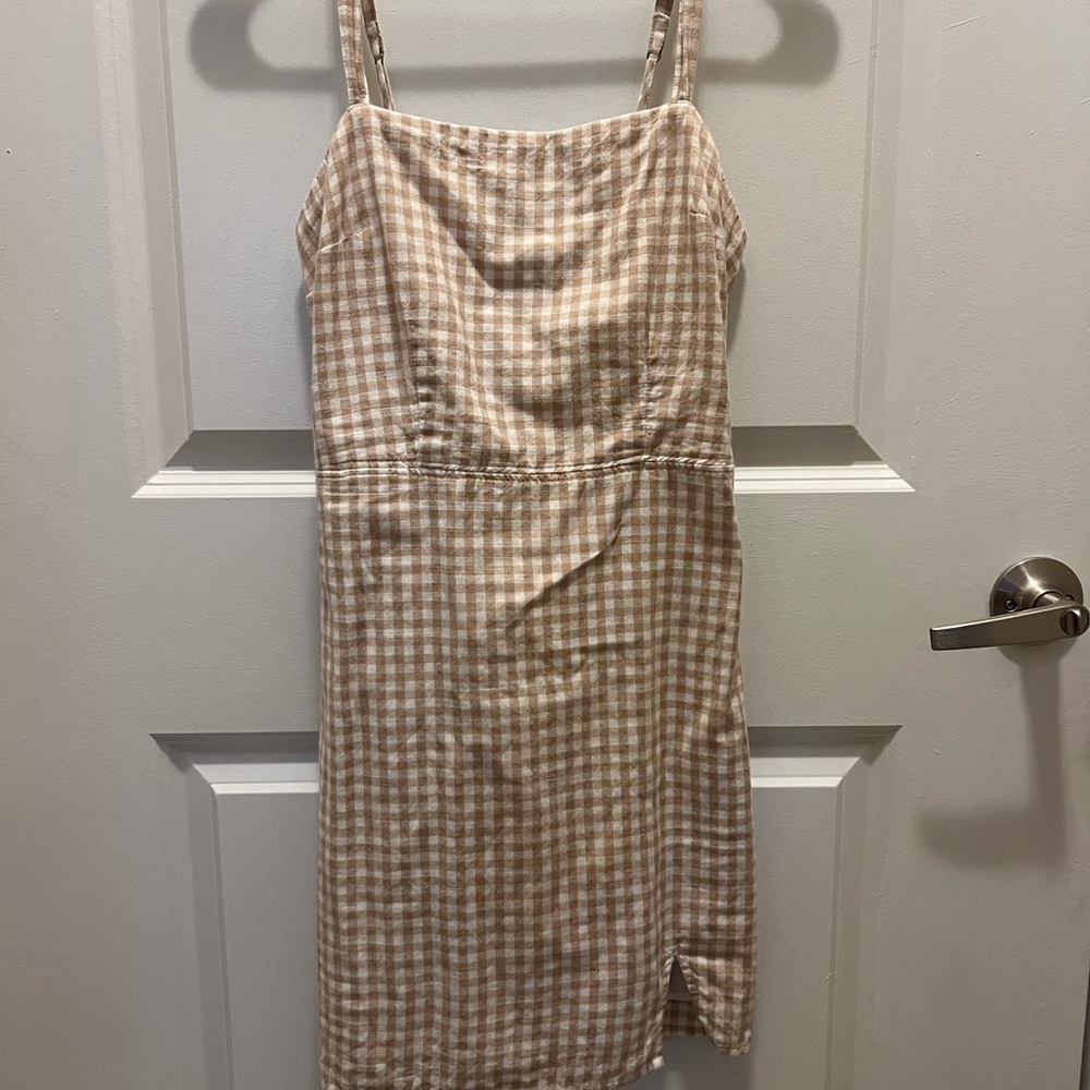 Abercrombie & Fitch Plaid Wide Strap Mini Dress